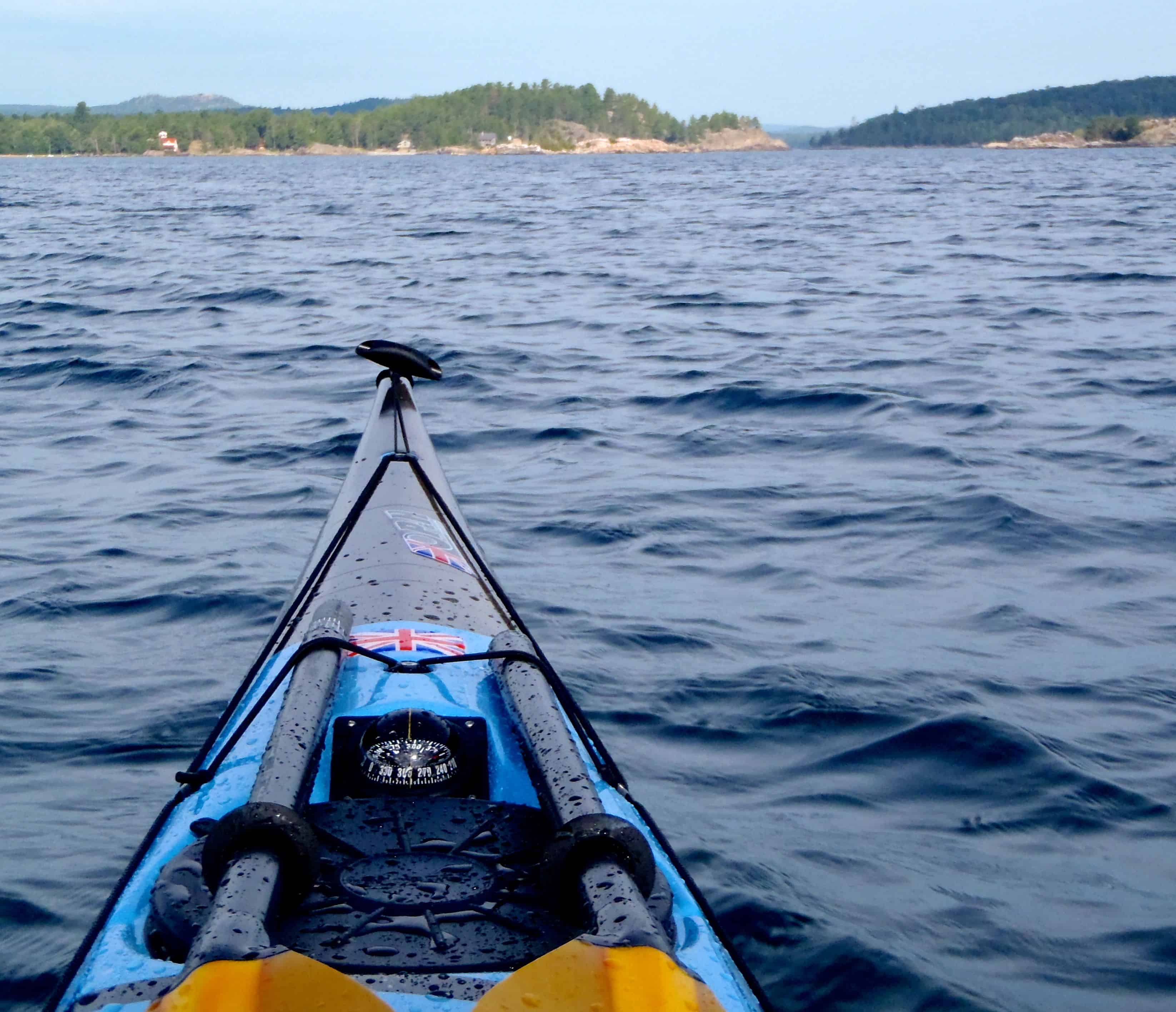 Compass mounted on kayak